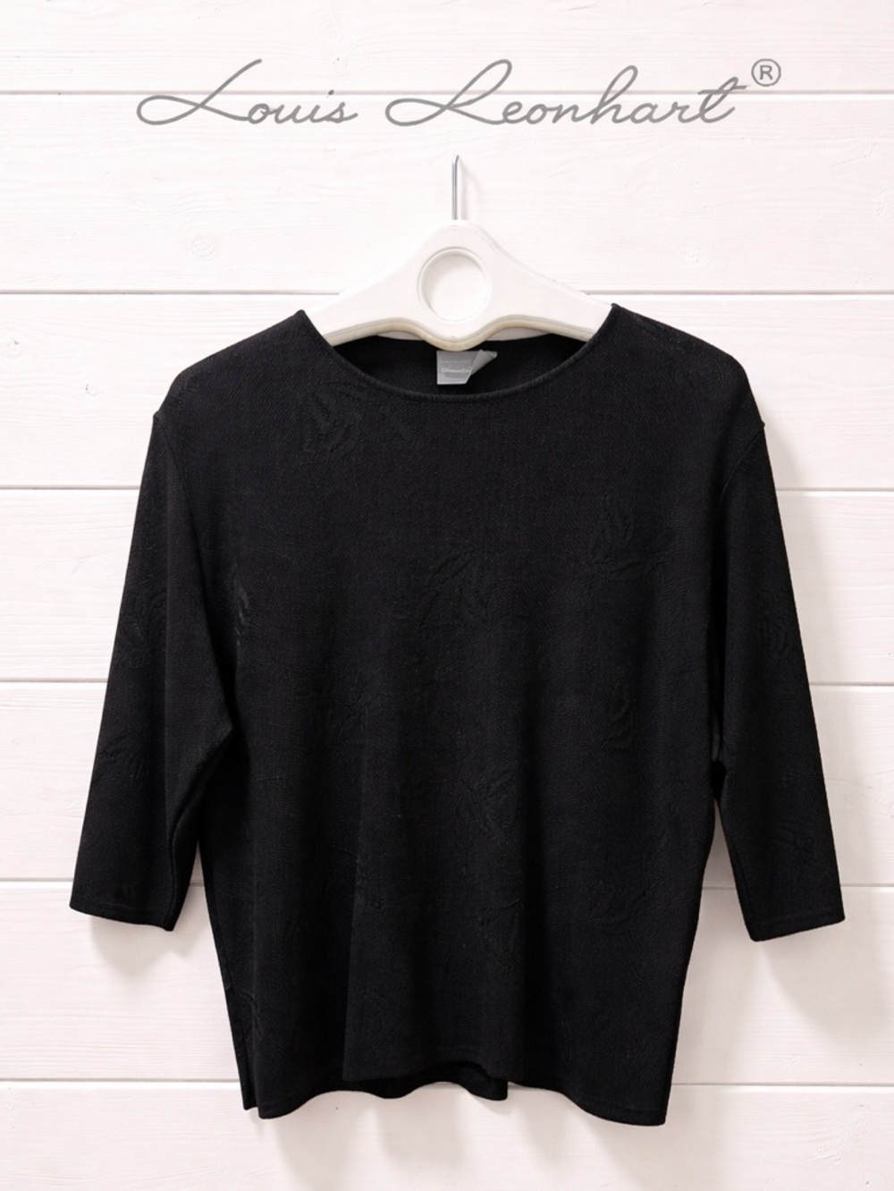LOUIS LEONHARDT Black Textured Knit Top – Women’s 50